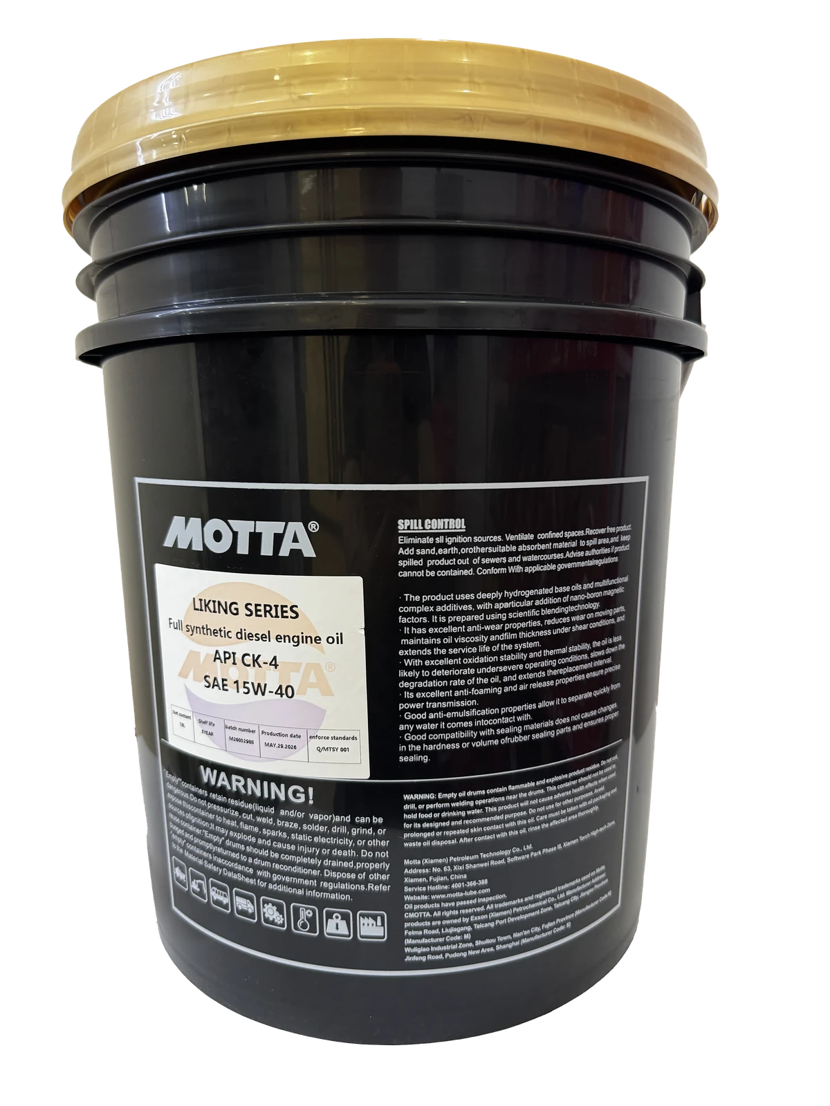 MOTTA LIKING CK-4 15W-40 emballage 18L confirmé